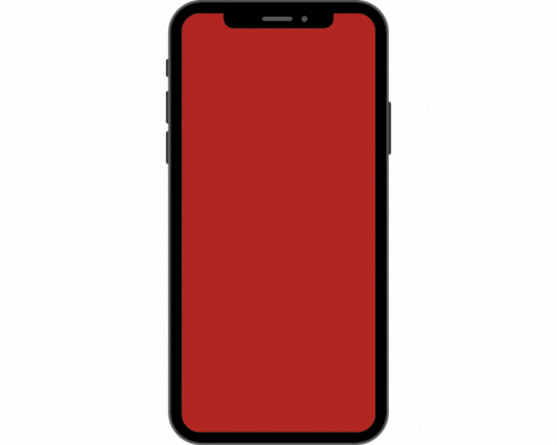 Phone displaying a notification with a red warning triangle and exclamation mark